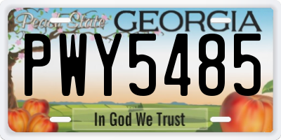 GA license plate PWY5485