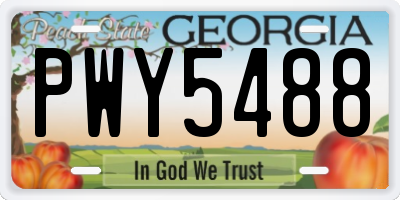 GA license plate PWY5488