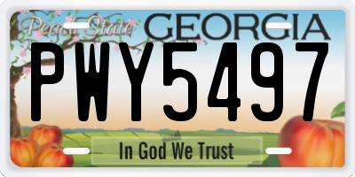 GA license plate PWY5497