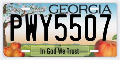 GA license plate PWY5507