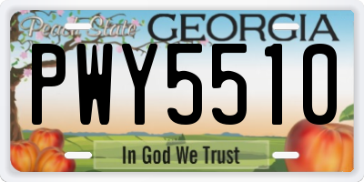 GA license plate PWY5510