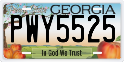 GA license plate PWY5525