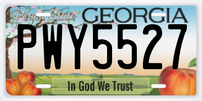 GA license plate PWY5527