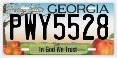 GA license plate PWY5528