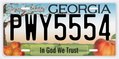 GA license plate PWY5554