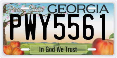 GA license plate PWY5561