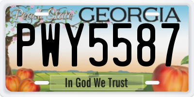 GA license plate PWY5587