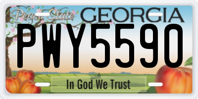 GA license plate PWY5590