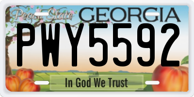 GA license plate PWY5592