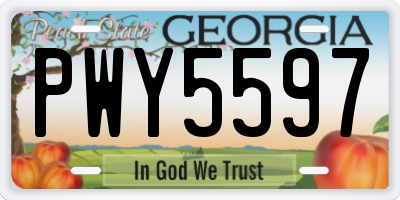 GA license plate PWY5597