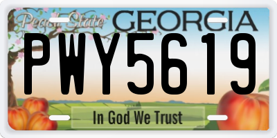 GA license plate PWY5619