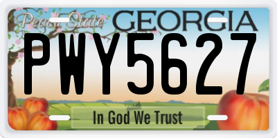GA license plate PWY5627