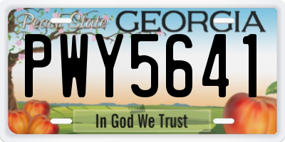 GA license plate PWY5641