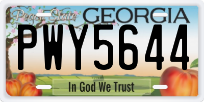 GA license plate PWY5644