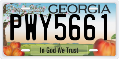 GA license plate PWY5661