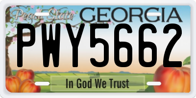 GA license plate PWY5662