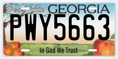 GA license plate PWY5663