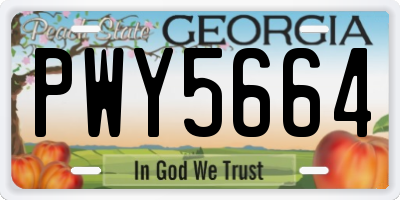 GA license plate PWY5664