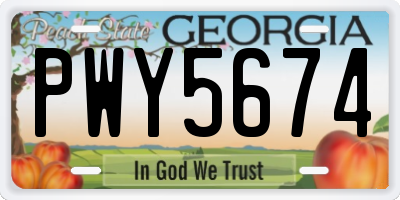 GA license plate PWY5674