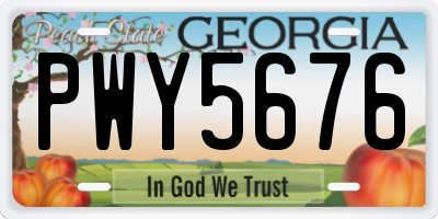 GA license plate PWY5676
