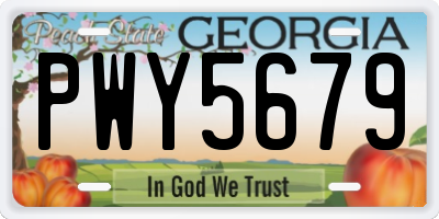 GA license plate PWY5679