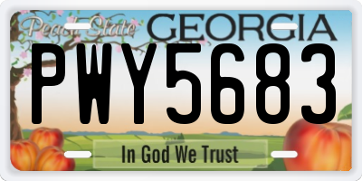 GA license plate PWY5683