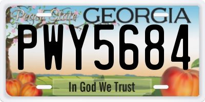 GA license plate PWY5684