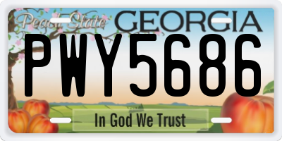 GA license plate PWY5686