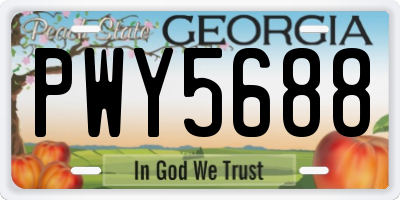 GA license plate PWY5688