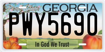 GA license plate PWY5690