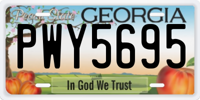 GA license plate PWY5695
