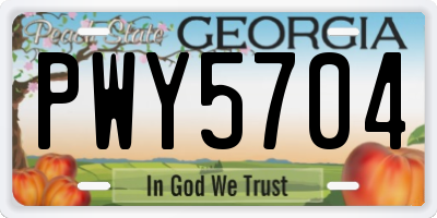 GA license plate PWY5704
