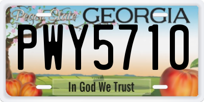 GA license plate PWY5710