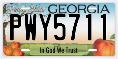 GA license plate PWY5711