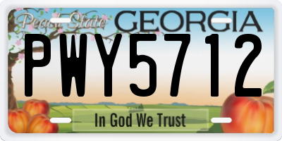 GA license plate PWY5712