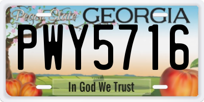 GA license plate PWY5716