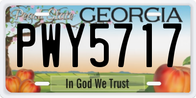 GA license plate PWY5717