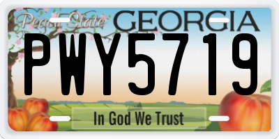 GA license plate PWY5719