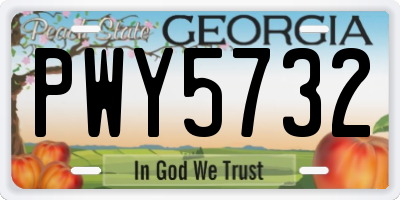 GA license plate PWY5732