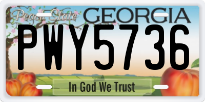 GA license plate PWY5736