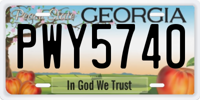 GA license plate PWY5740
