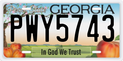 GA license plate PWY5743