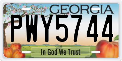 GA license plate PWY5744