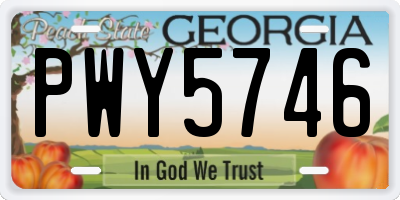 GA license plate PWY5746