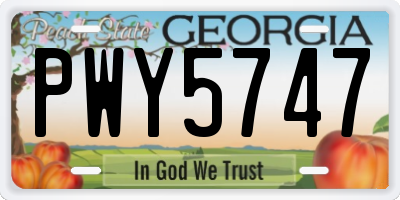 GA license plate PWY5747