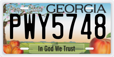 GA license plate PWY5748
