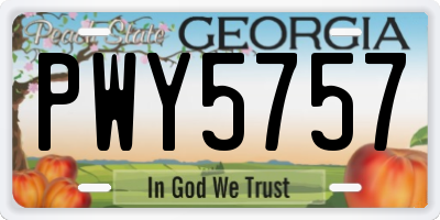 GA license plate PWY5757