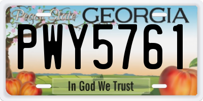 GA license plate PWY5761