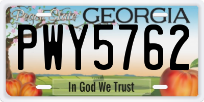 GA license plate PWY5762