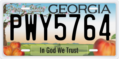 GA license plate PWY5764